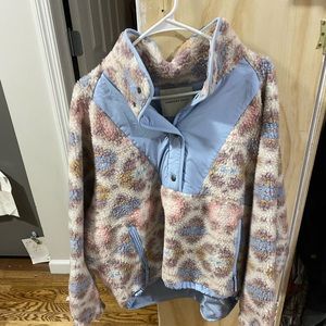 printed sherpa jacket